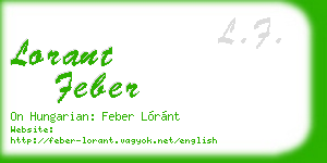 lorant feber business card