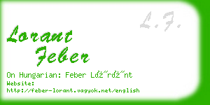 lorant feber business card